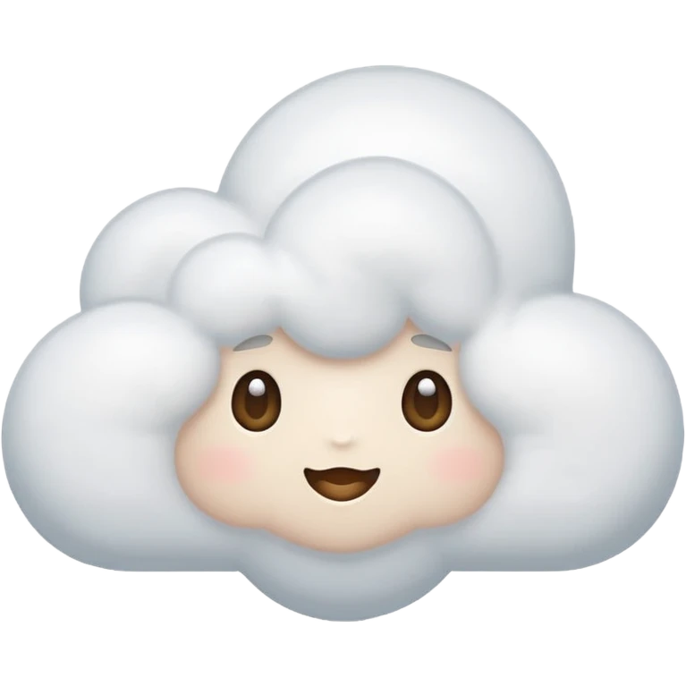 a fluffy white cloud, simple and friendly emoji
