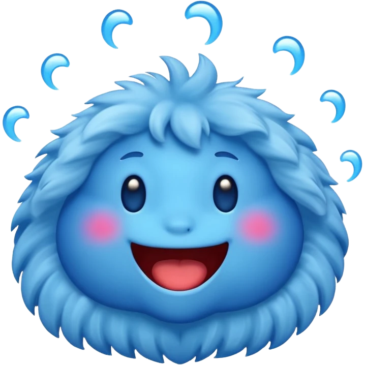A blue emoji mewing aura emoji