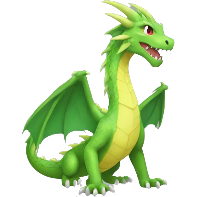 Colorful Legendary Green Jungle Grass Dragon Fakemon emoji
