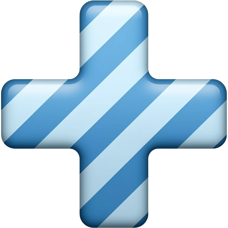 Blue horizontal striped cross emoji