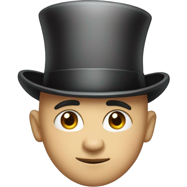 bald with tophat emoji
