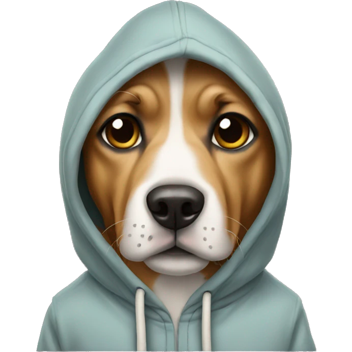 Dog wearing a hoodie  emoji