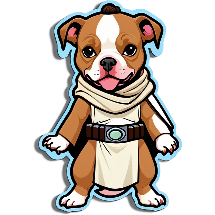 Pitbull tan Princess Leia starwars  emoji