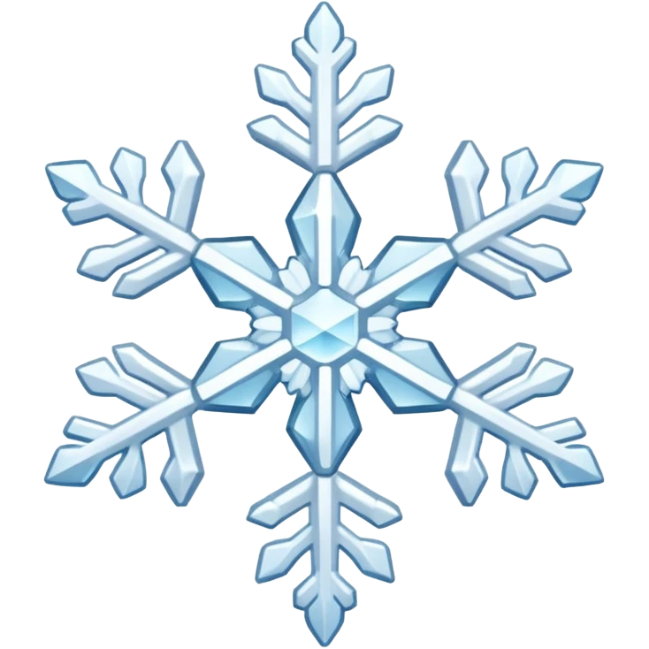 aesthetic white snowflake in chibi style emoji
