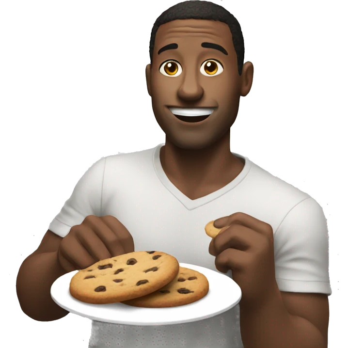 strong white man eating cookie emoji