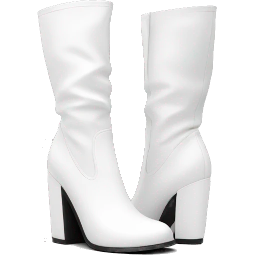 white block heel boots emoji