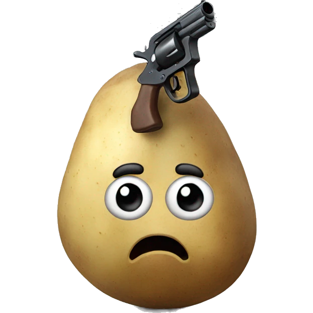 Potato with a gun emoji