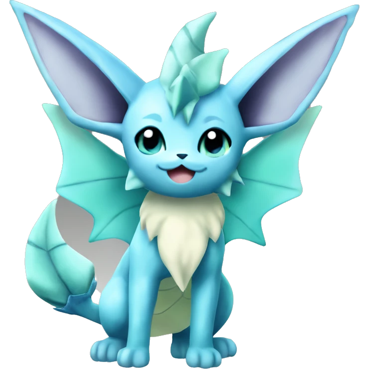 Kawaii Gorgeous Beautiful Vaporeon-Glaceon-Pokémon full body emoji