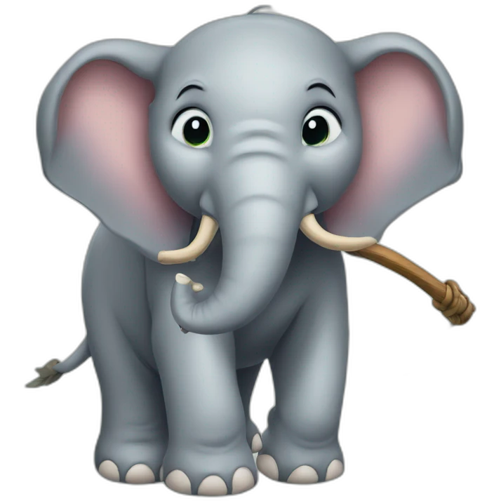 Elephant with a slingshot with a trunk emoji