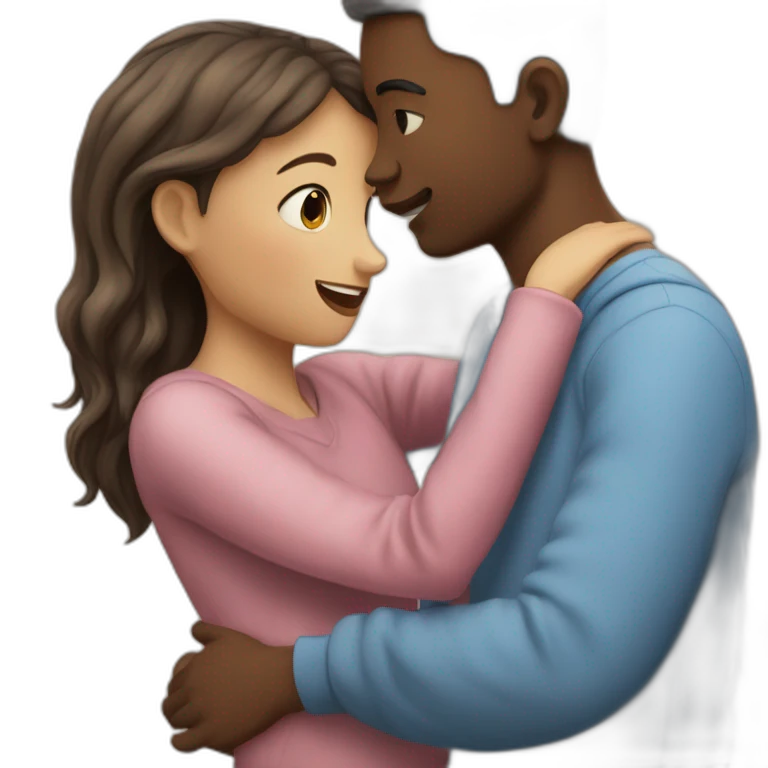 Un garçon qui regarde une fille avec amour emoji