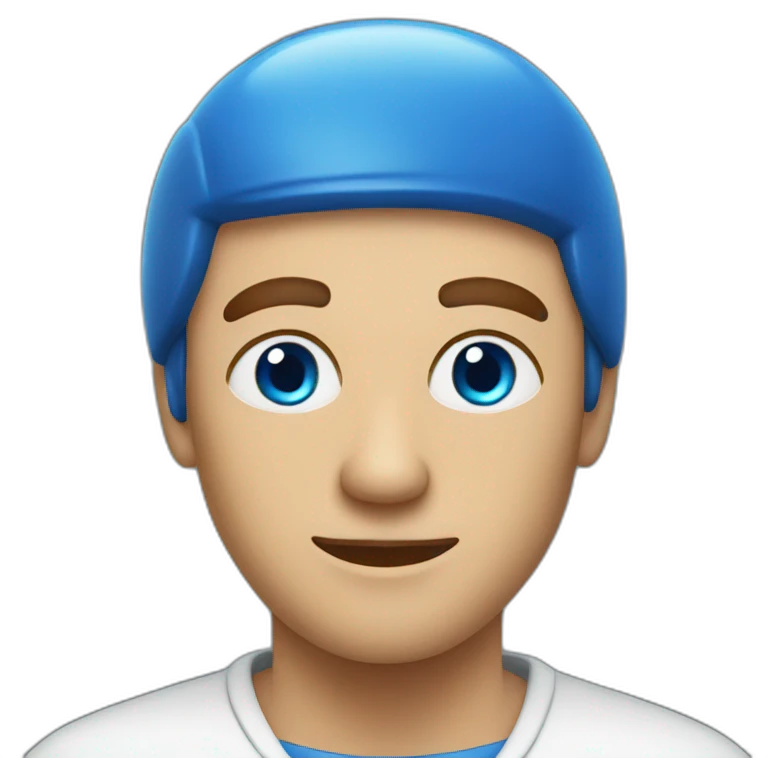 blue eyes man making pizza emoji