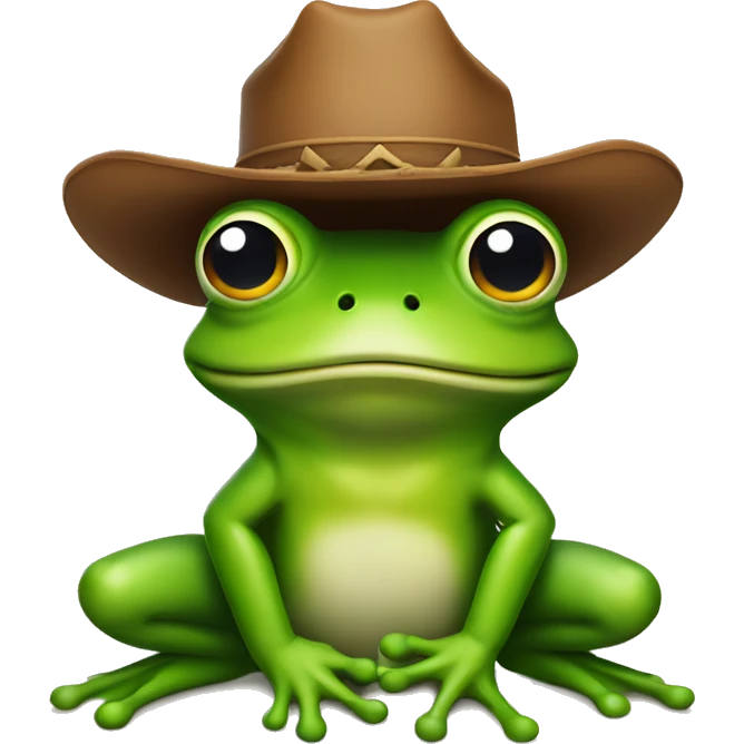 Frog wearing a cowboy hat emoji
