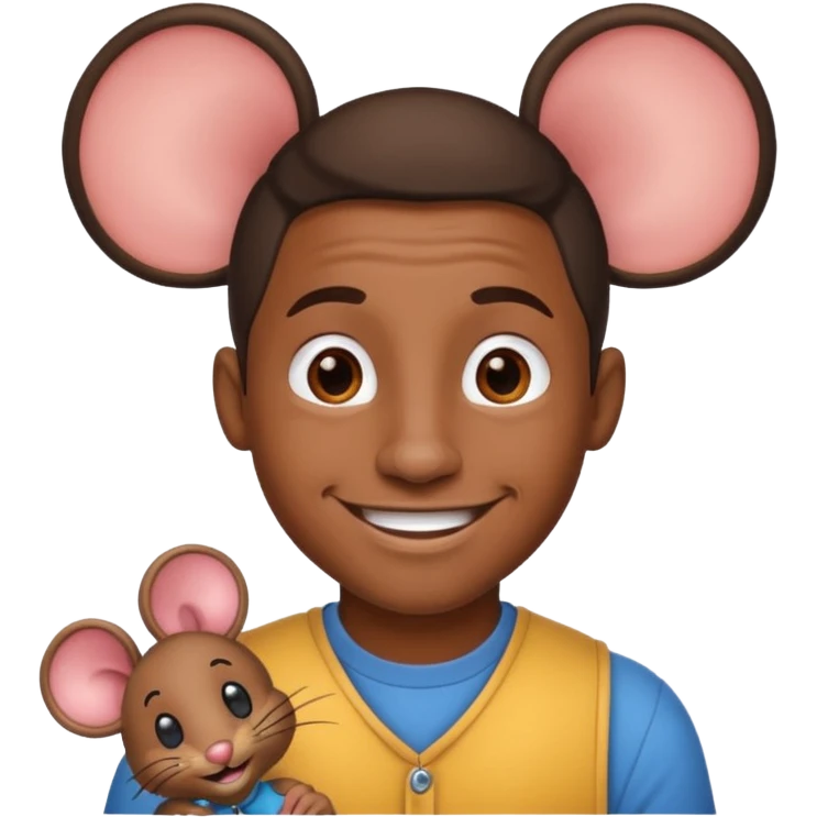 black man with mouse ears emoji