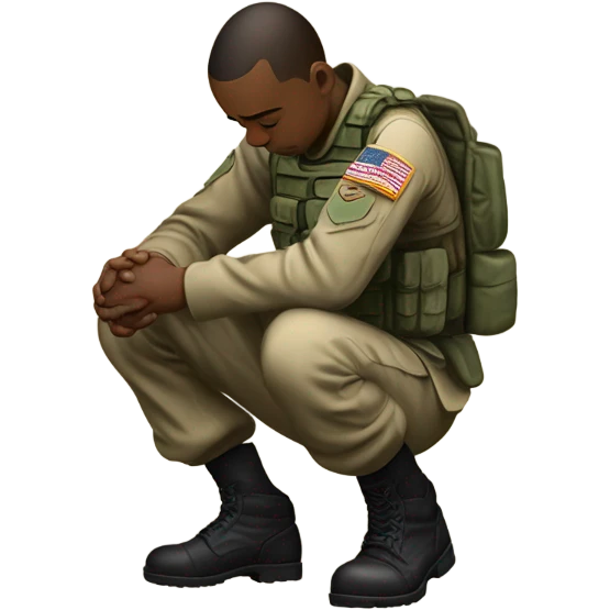 Army soldier praying  emoji