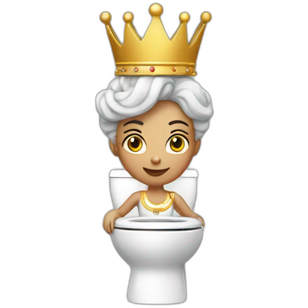 Queen E on toilet emoji