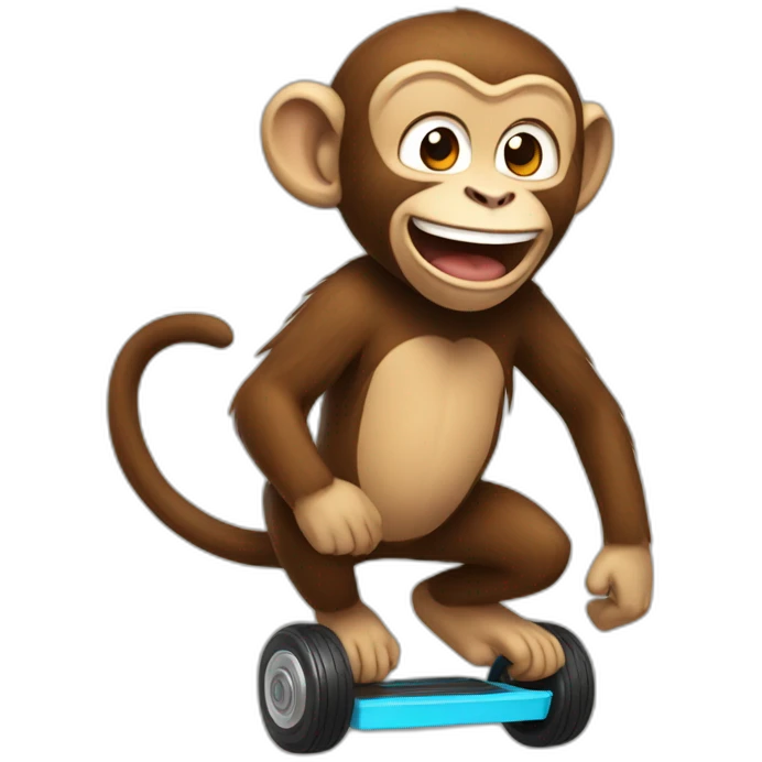 happy monkey with onewheel emoji