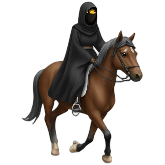 Niqabi riding a horse emoji