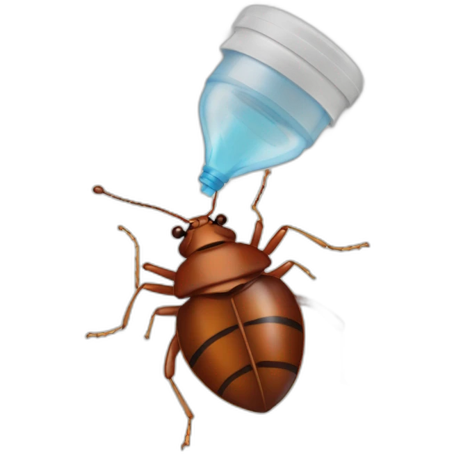bed bug being sprayed emoji