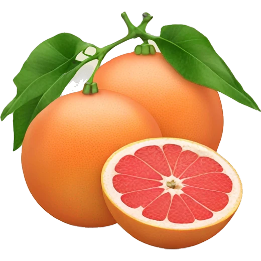 Two Grapefruit with leaves emoji