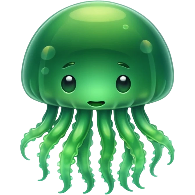 Cute green jellyfish emoji