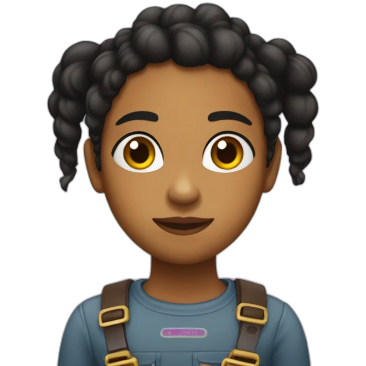 Chica pelo negro lacio largo y piel trigueña   emoji