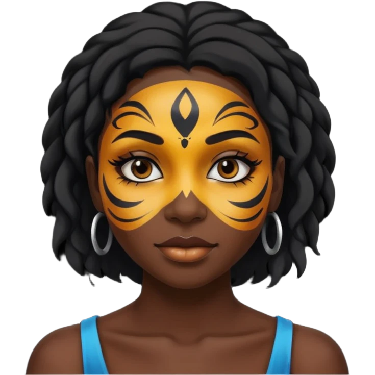 face painted black woman  emoji