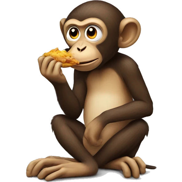 Monkey eating chicken emoji