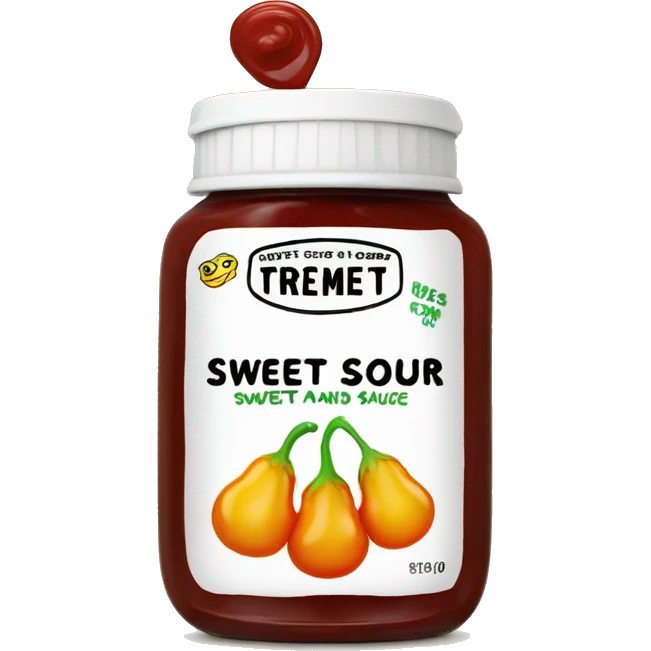 sweet and sour sauce with words "sweet and sour" on it emoji