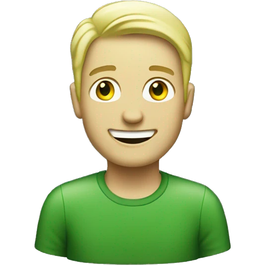 "white man Smiling solo in green"  emoji