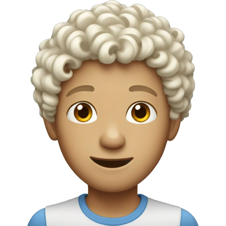 White curly head boy  emoji