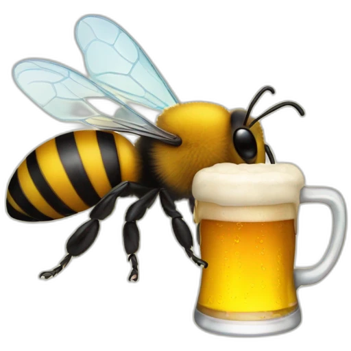 Big Bee with beer emoji