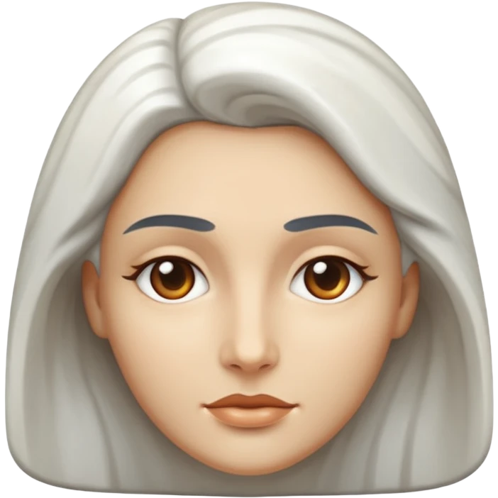 Marble style statue of woman face emoji