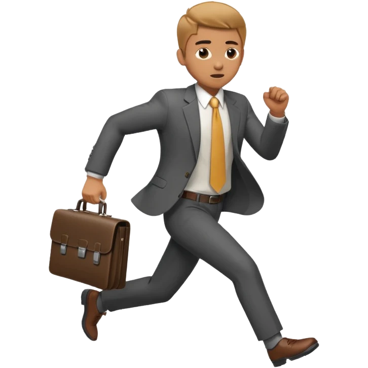 A man in a suit running with a briefcase emoji