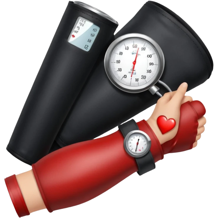 blood pressure cuff dial wrapped around upper arm emoji
