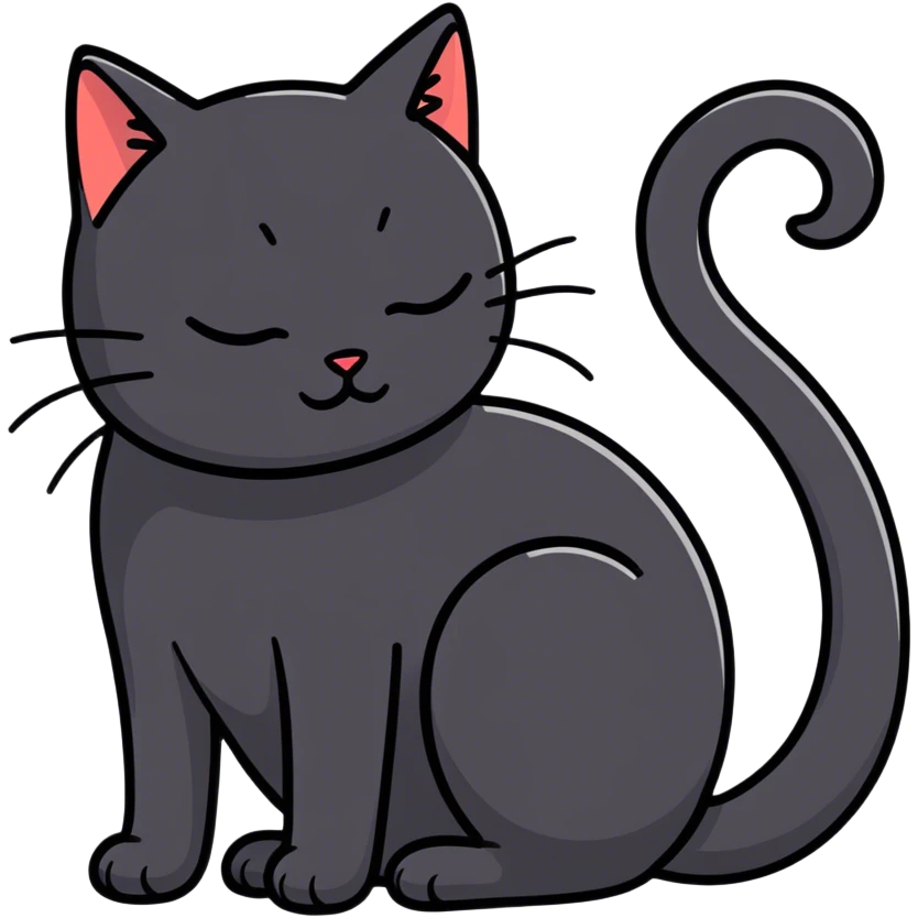 Black cat with a kissing face emoji