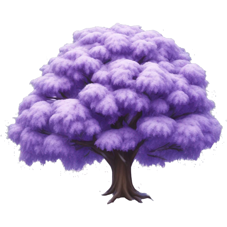 Beautiful purple tree in winter snow , ultra realistic  emoji