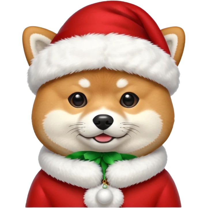 Shiba inu gif portant un chapeau de noel avec un pompon blanc qui bouge emoji