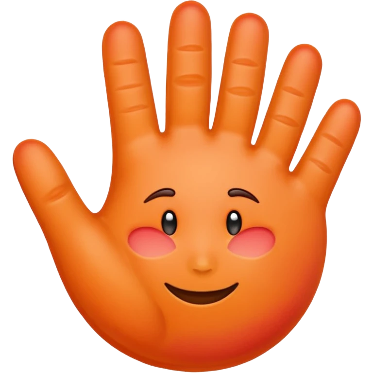 Peach emoji with a handprint on it emoji