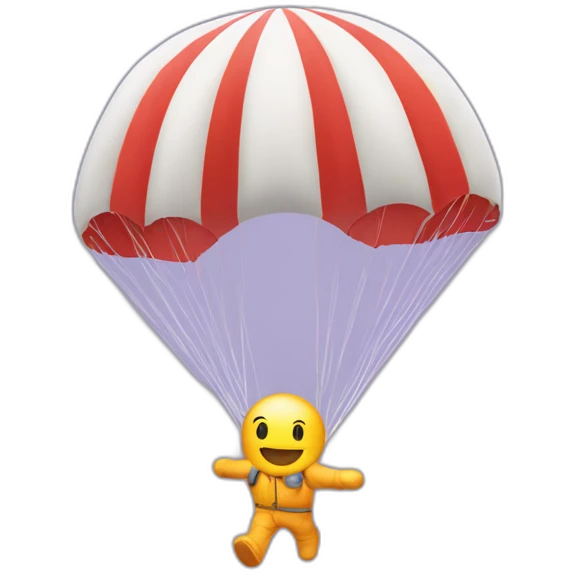 Squelette qui saute en parachute emoji