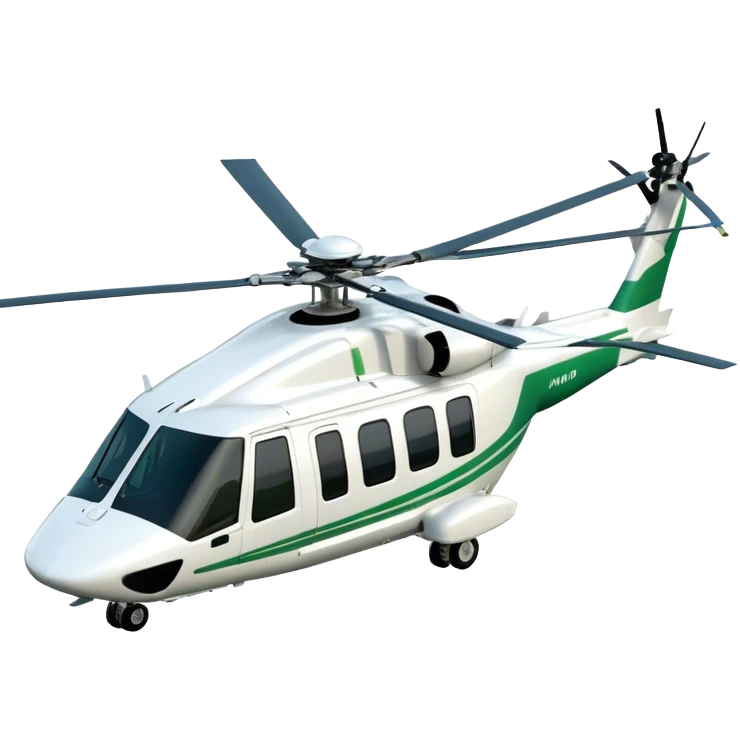 AgustaWestland AW139 - Leonardo (Model Year: 2022) (Iconic colour: White with green accents) emoji