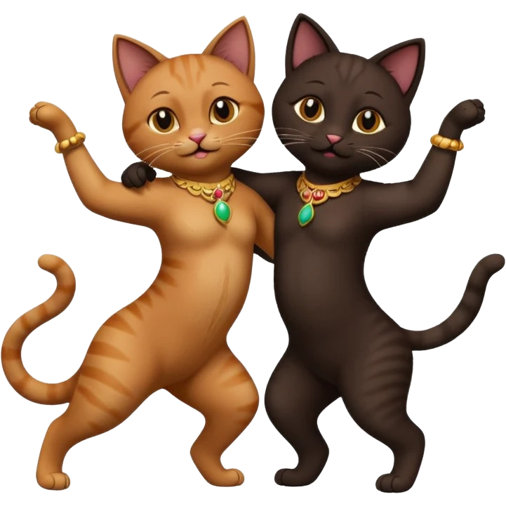 Cats couple bachata dancing  emoji
