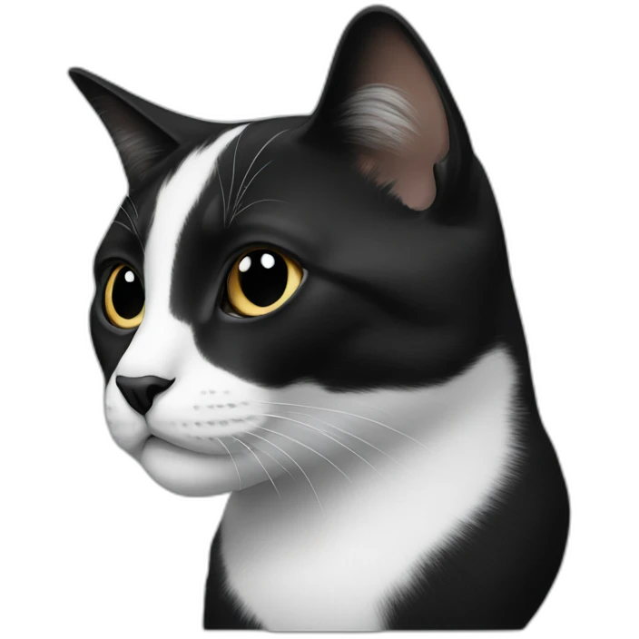 Black and white cat with a Black nose emoji