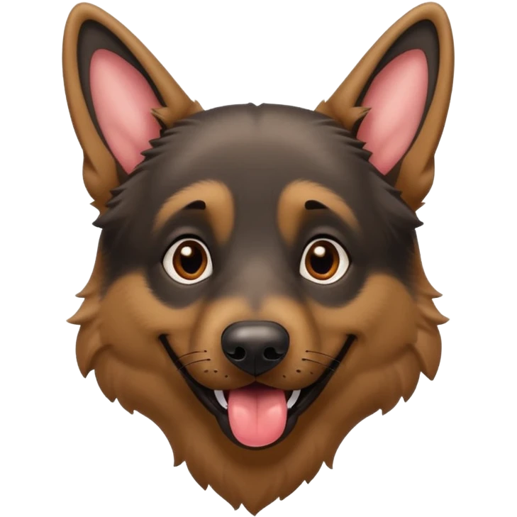cartoon style dark German Shepherd dog with longer tongue hanging out  emoji