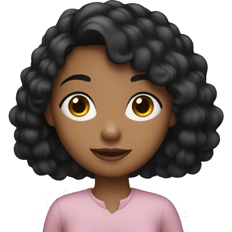 black hair girl emoji