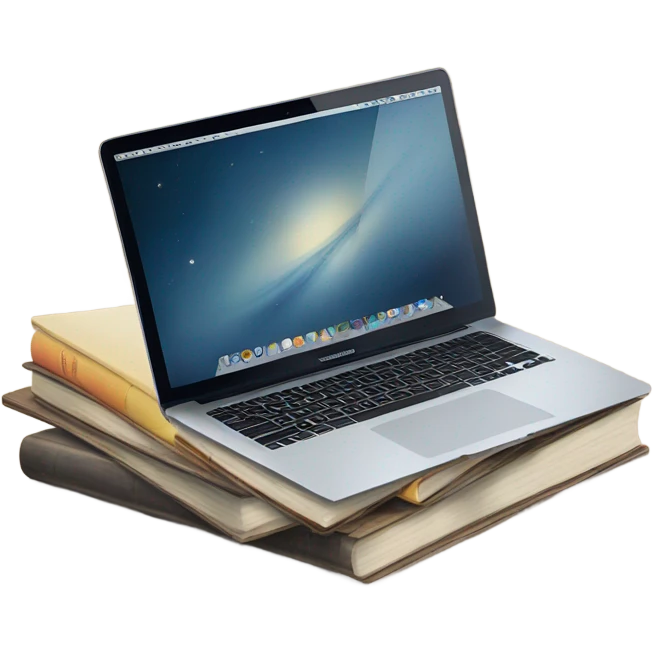 MacBook and books emoji