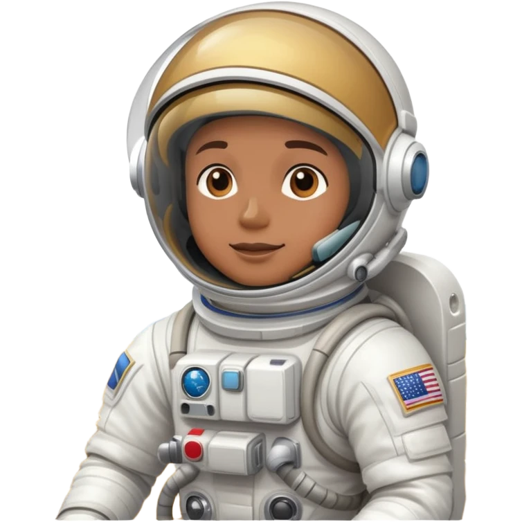 astronaut in white spacesuit spacewalking over a field emoji