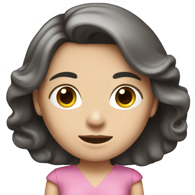 Pale Woman with long dark-hair pink dress emoji