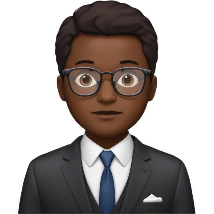 black man in suits wearing glasses emoji