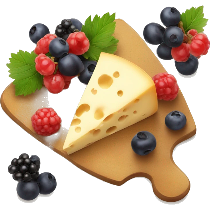 Cheese board with berries emoji