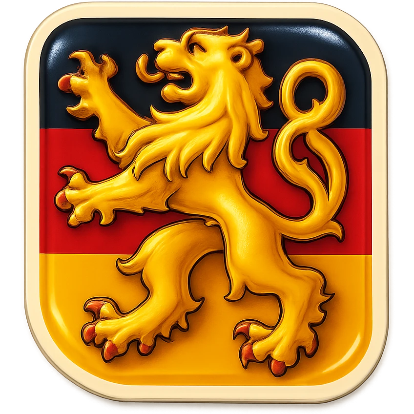emoji of the Saarland lion, less cartoonish, with the Saarland flag as background, no text emoji